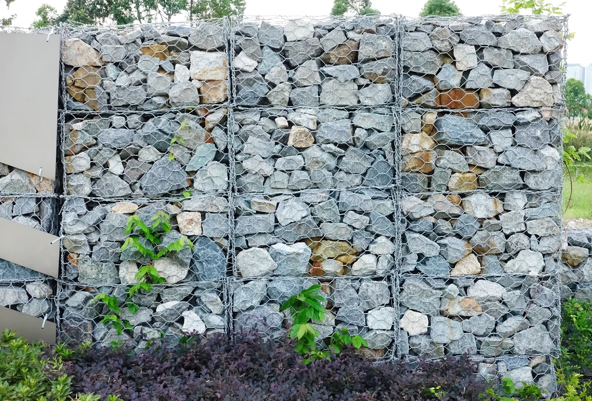 Khu vực thi công rọ đá